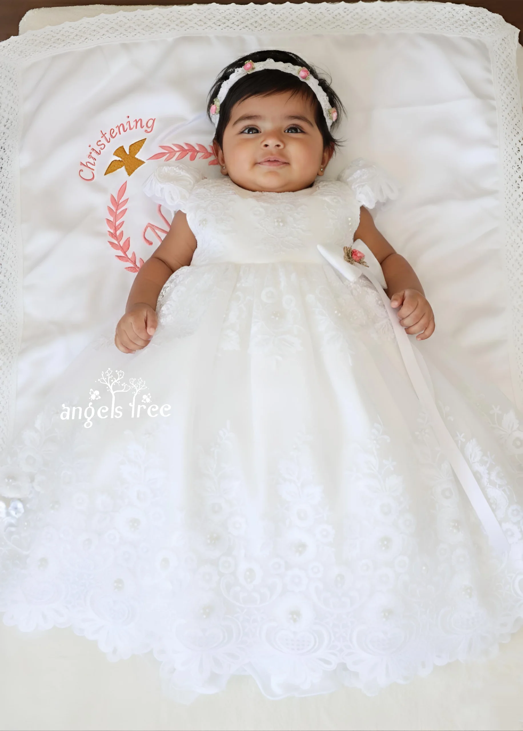 Baby girl Baptism set (3) Baptism Frock - Image 1