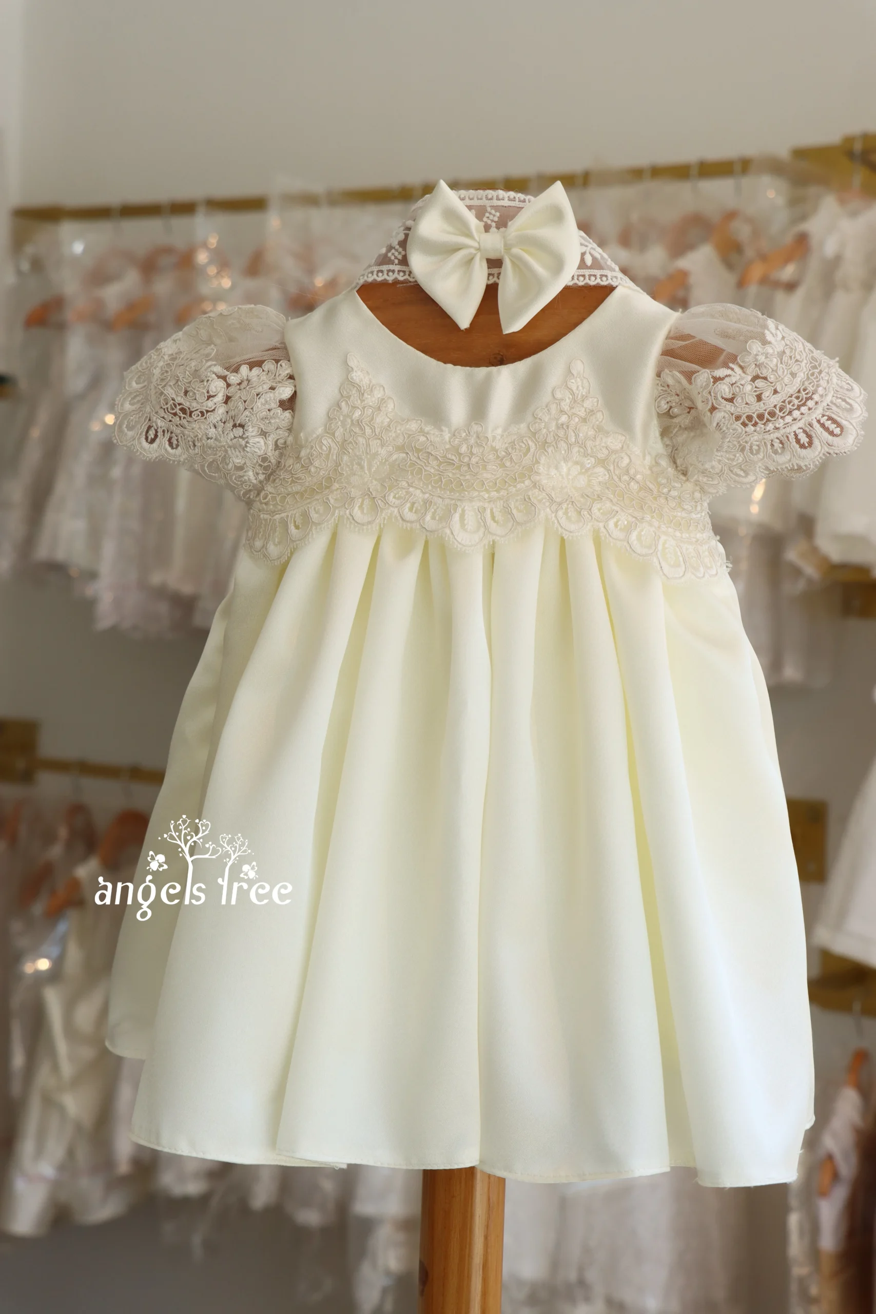 satin frock (1) Baptism Frock - Image 1