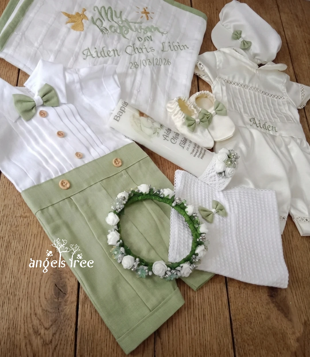 Baptism pastel green set Baptism Set - Image 1