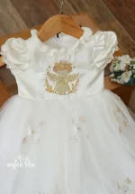 Baptism Embroidery Full Length Frock - Image 3