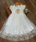 Baptism Embroidery Full Length Frock - Image 2