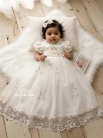 Baptism Embroidery Full Length Frock