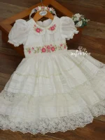 Baptism hand work frock - Image 4