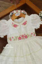 Baptism hand work frock - Image 2